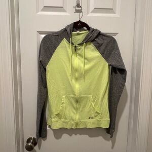 Under Armour Women's Lime and Gray Zip Up Hoodie